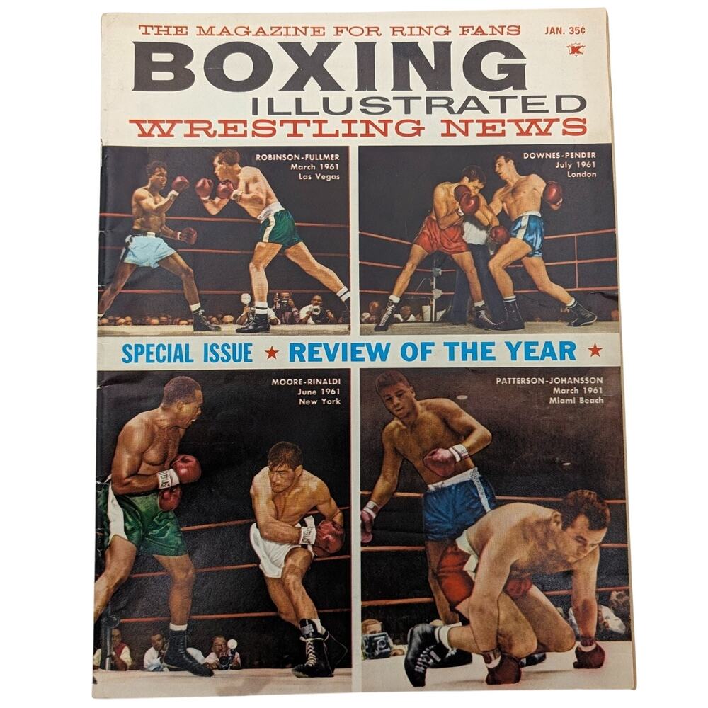 Vintage Boxing Illustrated Wrestling News Magazine Jan 1962 Review of Year